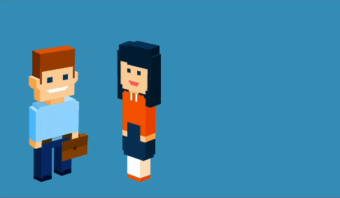 Pixel-art woman saying, “We can not justify the cost of a migration or a new system.” on a blue background.