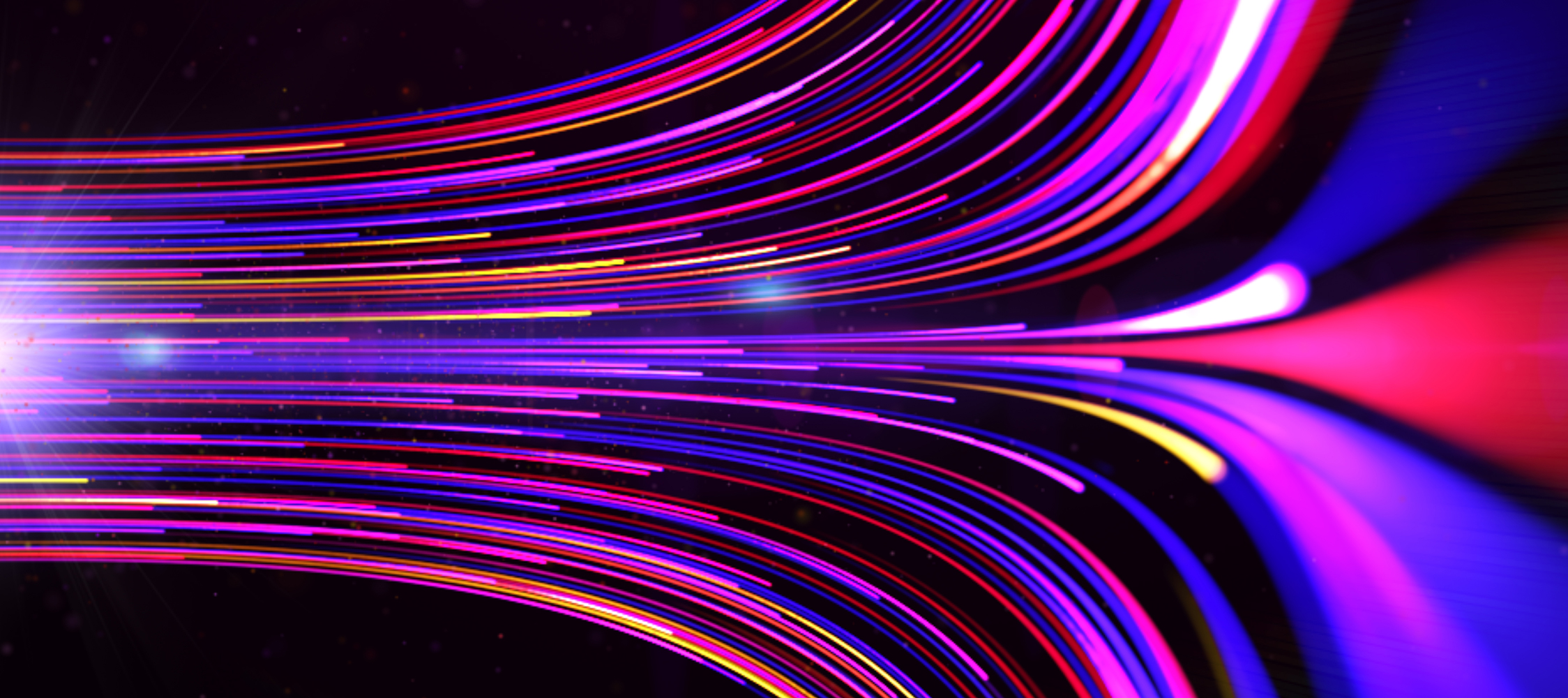 Abstract visual of purple and blue light representing continuous flow and delivery.
