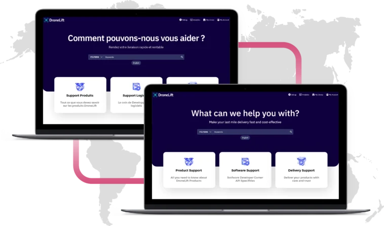Translated webpage in english and french.