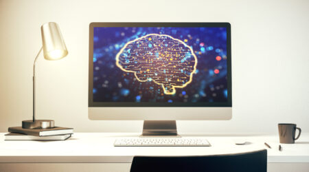 brain on computer.