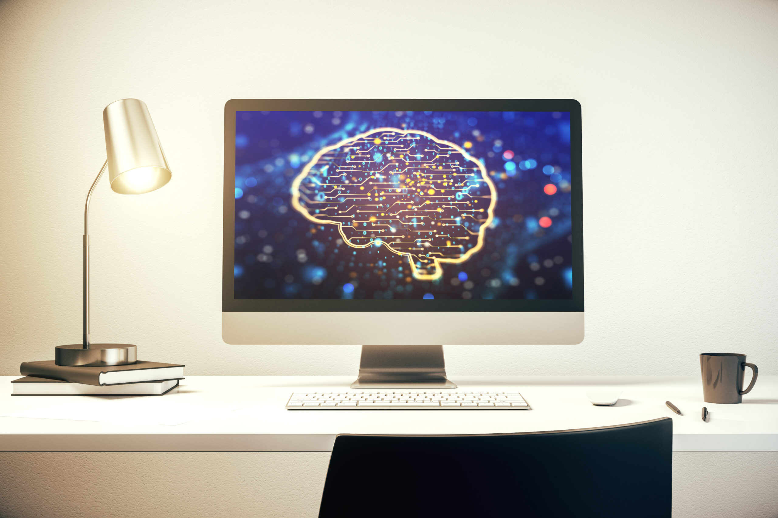 brain on computer.