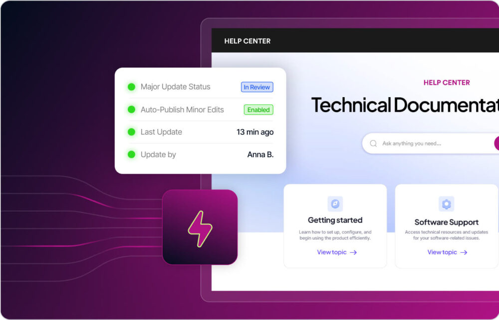 Fluid topics update screen