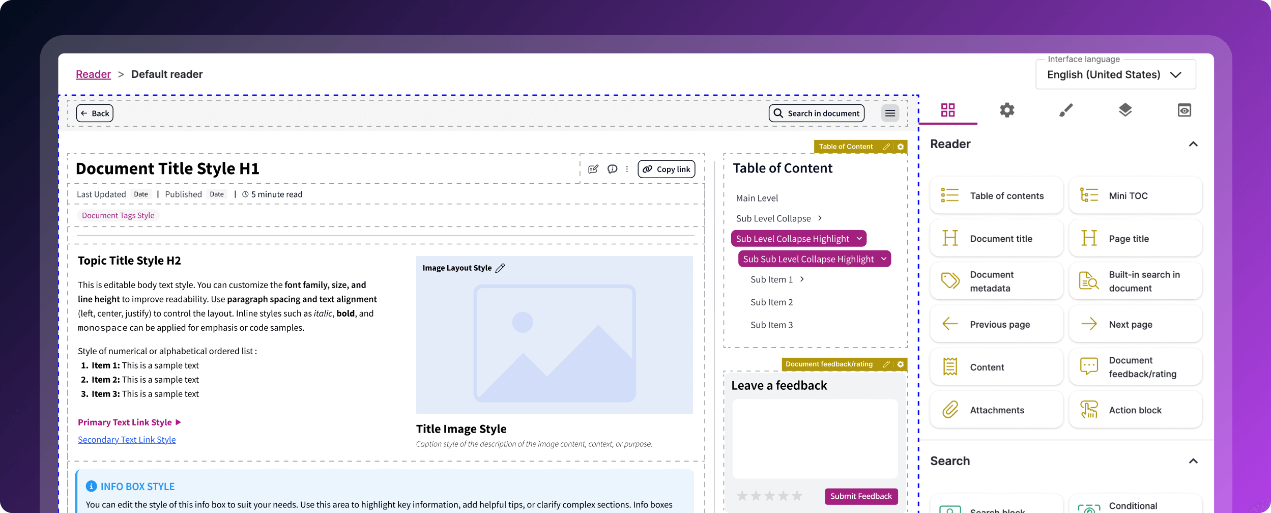 Fluid topics page builder designer