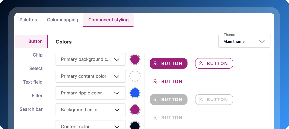 Fluid topics designer theme studio screen