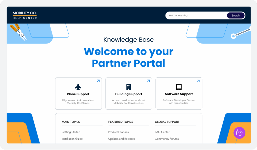 Mobility Co. partners portal homepage dedicated to partners.