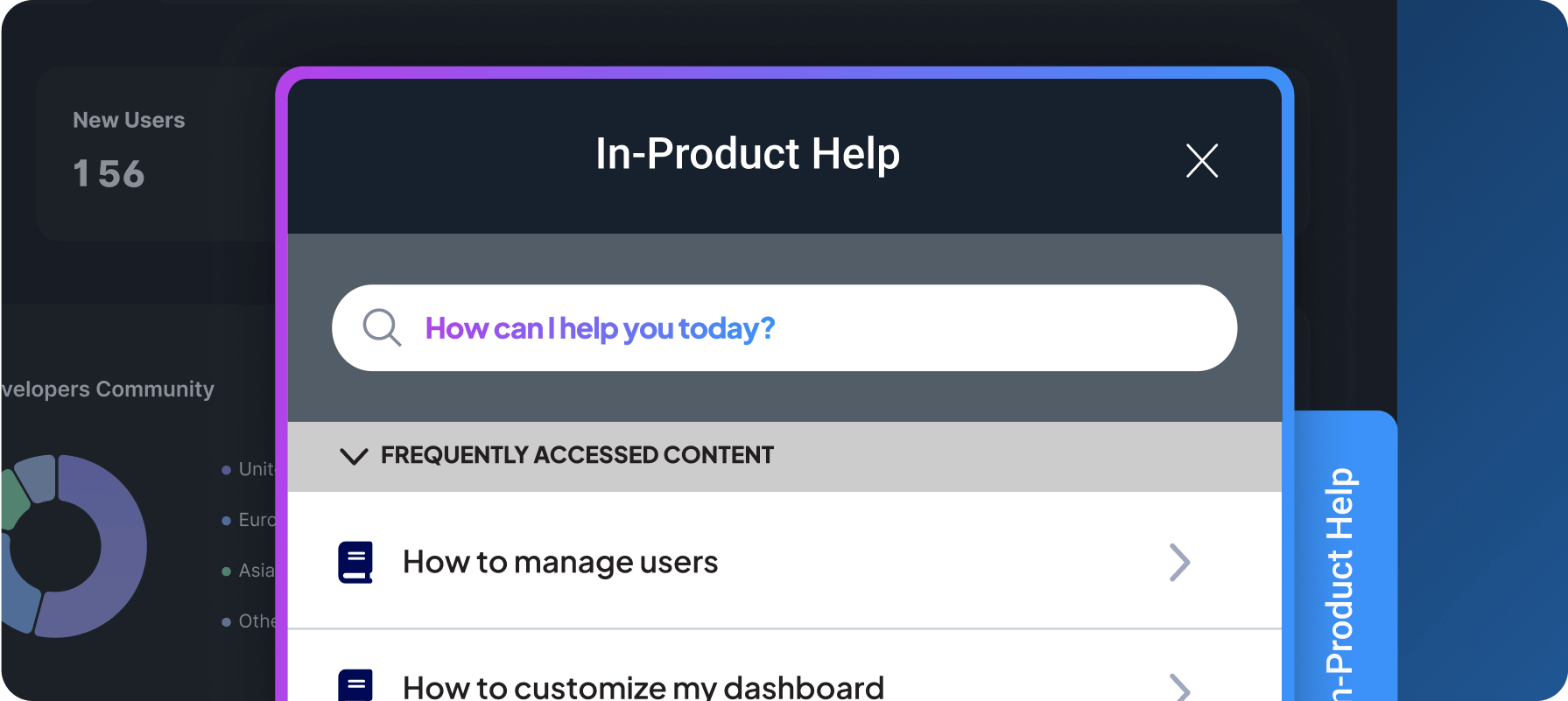 Visual representation of self-service help, showcasing a computer screen with a question mark for user assistance.