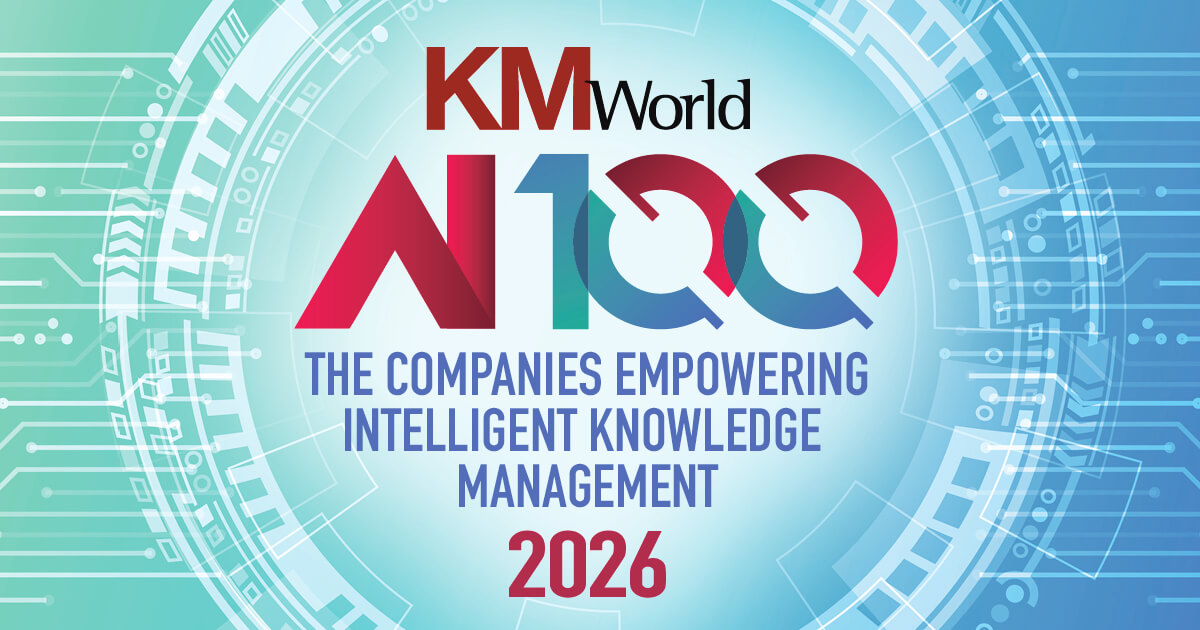KMWorld 100 companies That matter in 2026