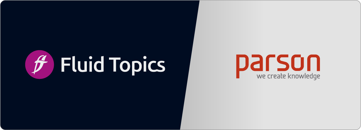 Banner for the event with Fluid Topics and Parson